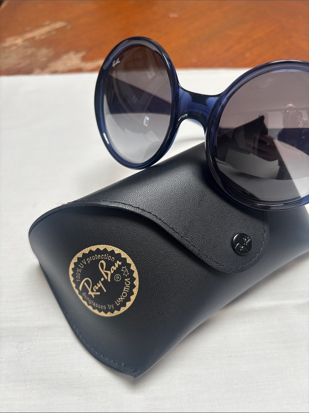 Ray-Ban Women's Oversized Round Sunglasses in Blue